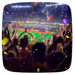 Symbol von Fußballmenge klingt